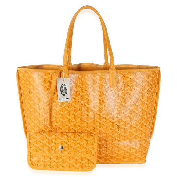 Goyard Handbags - Goyard Yellow Goyardine Canvas Reversible Anjou PM